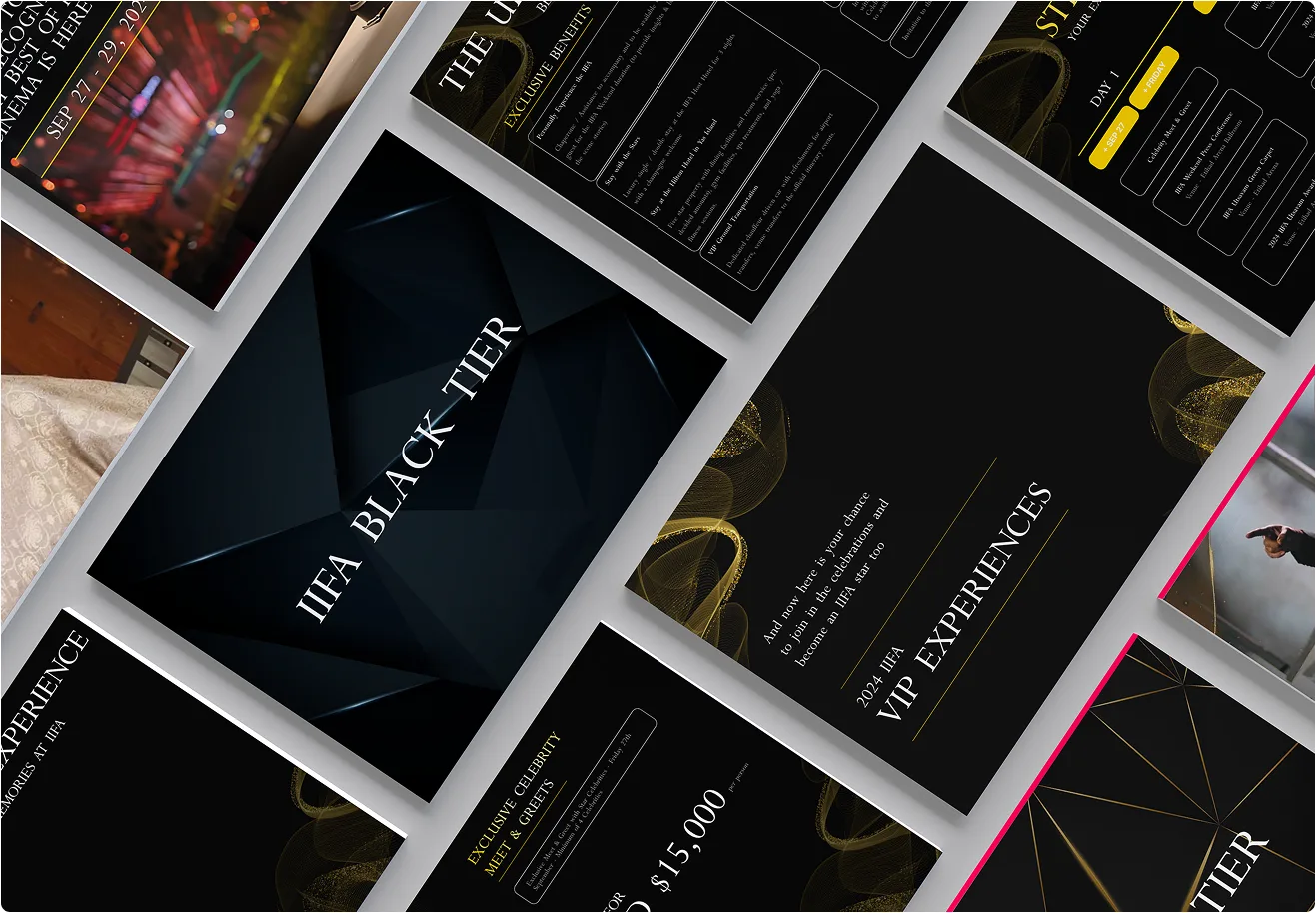IIFA Awards black tier materials flat lay
